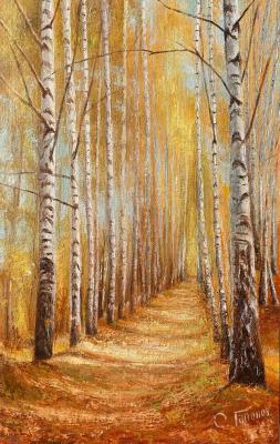 Autumn birch alley
