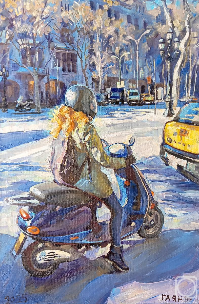 Dobrovolskaya Gayane. We are standing at the traffic light (Girl on a scooter)