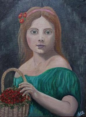 With a basket of strawberries. Andreev Ilya