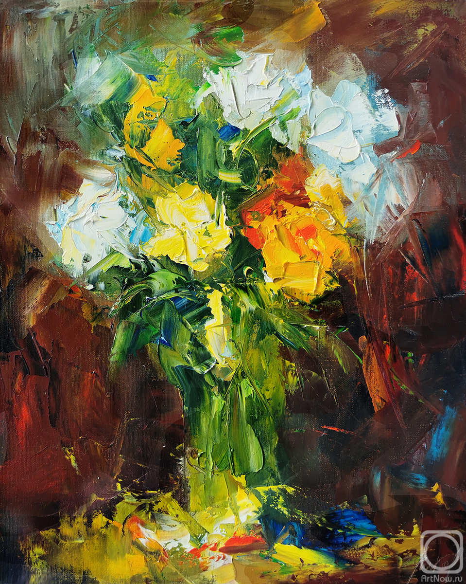 Ushkov Valeriy. A bouquet in warm tones