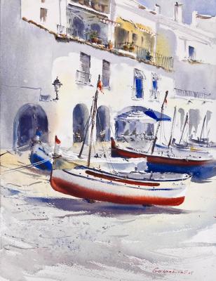 Sunlit Boats of Calella. Gorbacheva Evgeniya
