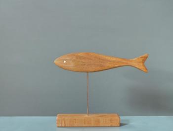 Wooden fish with bright copper eye (Handmade Texture). Ivashutin Sergey