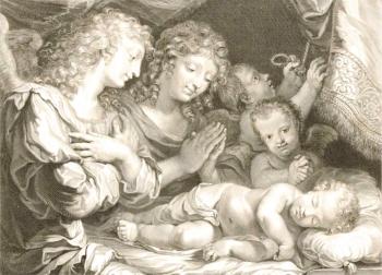 A baby adored by angels. Kolotikhin Mikhail