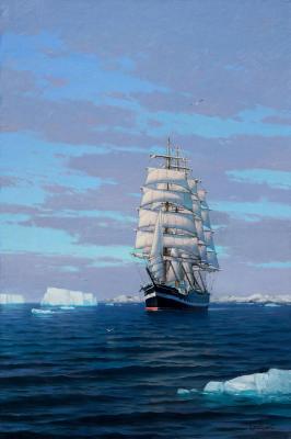 Krusenstern off the coast of Antarctica (Iceberg Painting). Brovkin Sergey