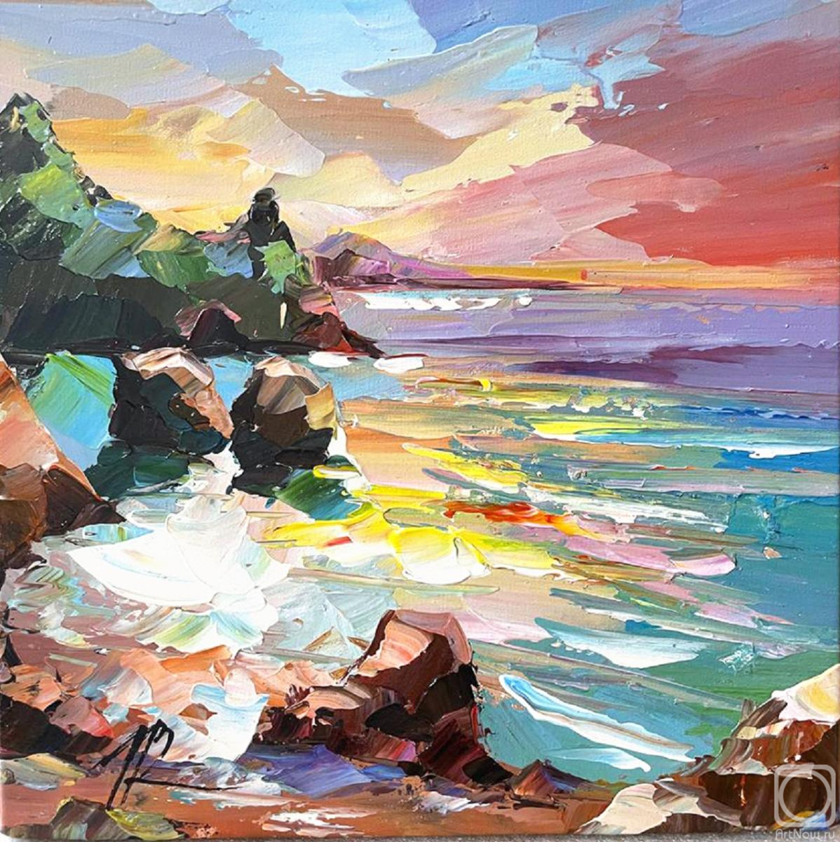 Rodries Jose. Sunset. Reflected on the sea surface