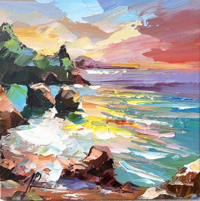 Sunset. Reflected on the sea surface. Rodries Jose