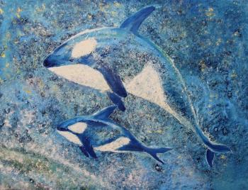 Flight over water (Blue Whales). Rakhmatulin Roman