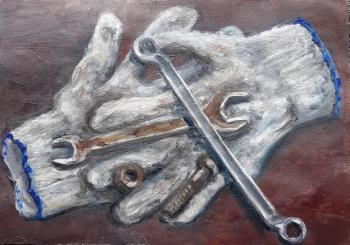 Still life with bolt and nut. Vlasov Vyacheslav