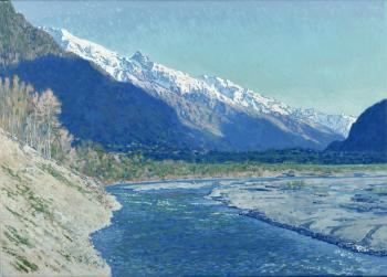 A view of the Teberda river and Dombay