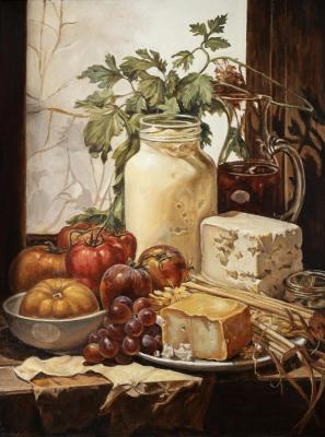 Деревенский натюрморт с сыром