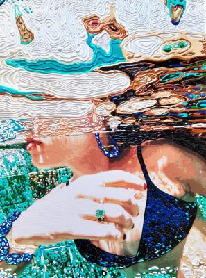 Woman in the turquoise pool