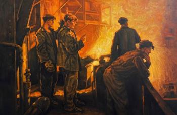 A copy of the painting by Fedor Razin. Steel is coming (the Steelworkers' Team). Kamskij Savelij