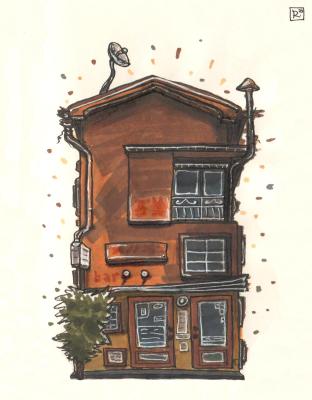 Old bar in Asian style. Romanov Zaur