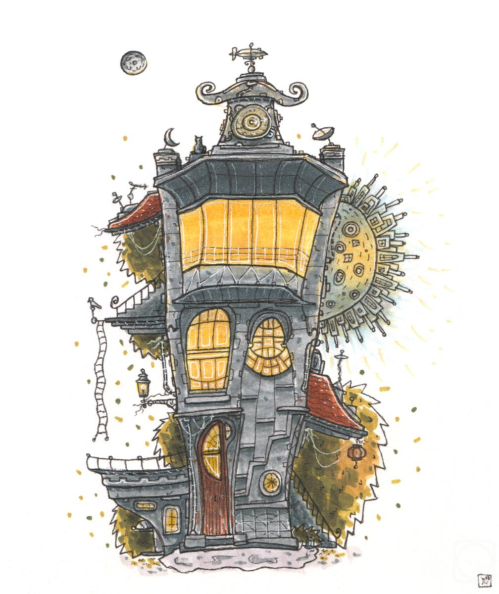 Romanov Zaur. Old house in steampunk style