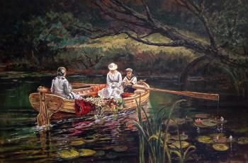 Картина «В лодке. Абрамцево»