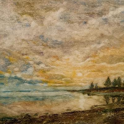 Contemplations on the Shore (Coastal Sunset Painting). Kir Dmitriy