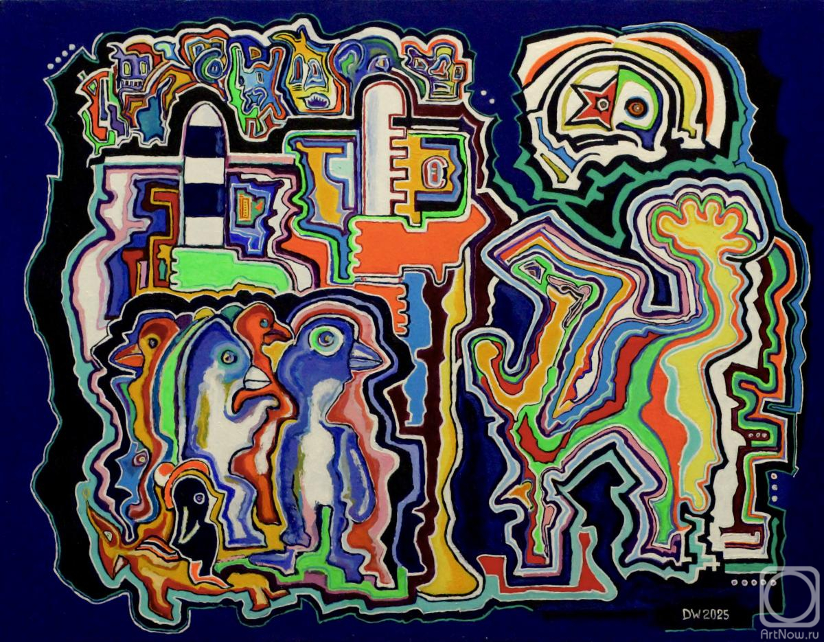 Vaysbrem Dasha. Maxim Gorky and Danko Demonstrate a Freshly Ripped-Out Heart to the Foolish Penguins