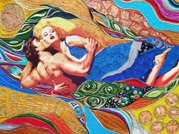 Love. Man and woman. Inspiration Klimt. Bast Irina