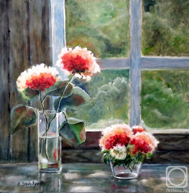 Savelyeva Elena. Geranium on the window