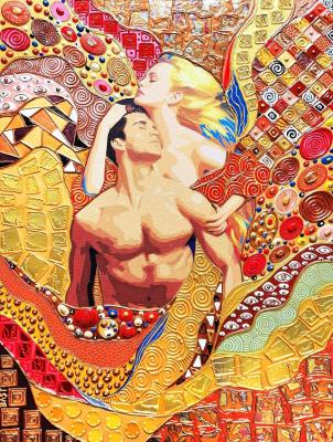 Love. Man and woman. Inspiration Klimt. Bast Irina