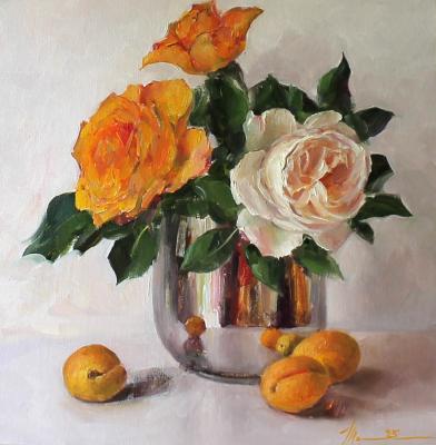 Картина «Розы и абрикосы»