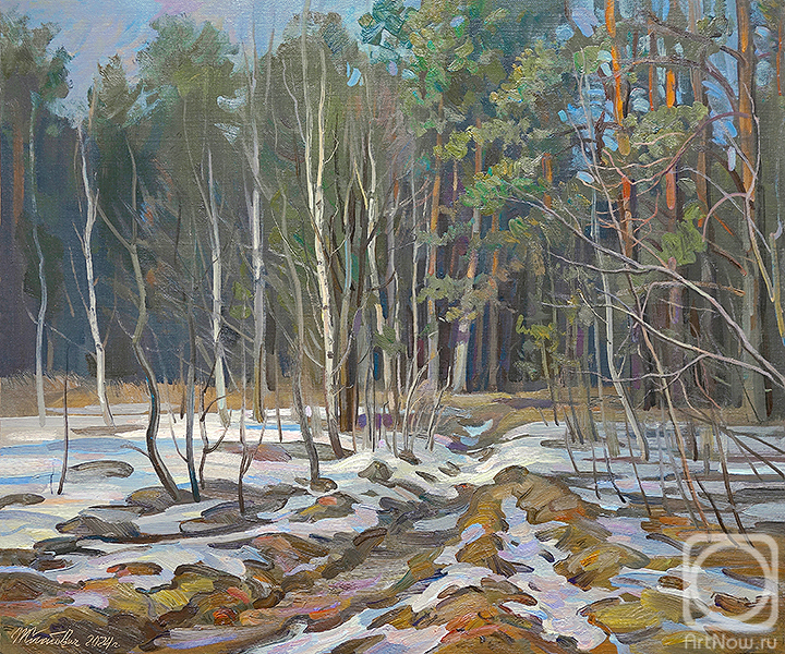 Zhlabovich Anatoly. April in a pine forest