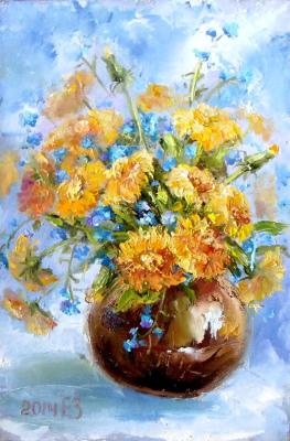Dandelions and forget-me-nots. Zorina Elena