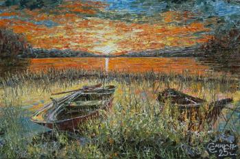 Sunset over the lake