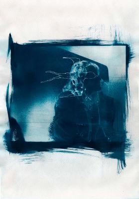 Self portrait with a bird. Rahmatullaeva Leyla