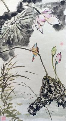 Lotus, water meters and kingfisher