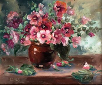 Malvas-malvins (Blooming Flower Canvas). Zorina Elena