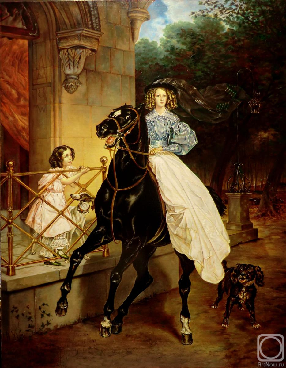 Litvinov Valeriy. The Horsewoman (the cop from Bryullov)