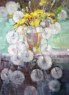 Weightless fluff (Fluffy Dandelions In Painting). Alecnovich Gennady