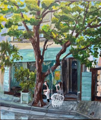 Cafe in the Old Town of Batumi� (Spring 2025) (Colorful Art). Bacigalupo Nataly