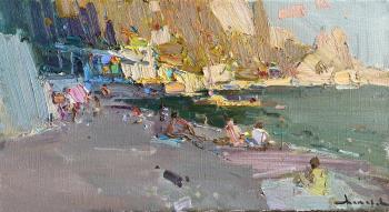 Evening beach and boat station (Boat On The Beach). Makarov Vitaly