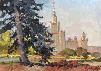 View of the main building of Moscow State University. Poluyan Yelena