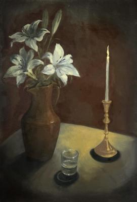 Still life with lilies. Expectation. Petrova Alina