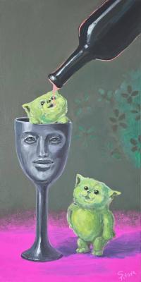 Pink Still Life with Green Teddy Bears. Act 1: "It's Not Me, It's the Bears (thoughts)". Titova Svetlana