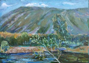 Autumn, symbol of Bashkiria, Mount Kushtau, Sterlitamak district, sketch. Abdullaev Vadim