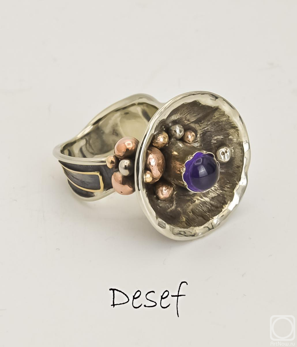 Dementiev Sergey. Abstract ring with amethyst
