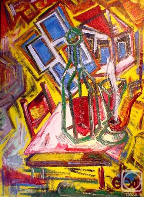 Yevdokimov Sergej. Still life with a view from the window