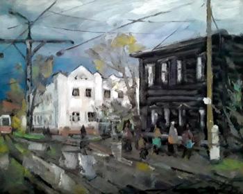 At the tram stop. Knecht Aleksander