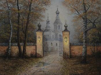 Autumn landscape with a church