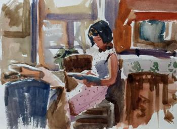 The girl with the book