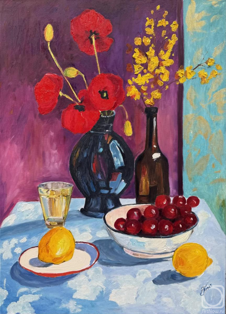 Polischuk Elena. Still life with poppies