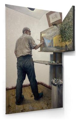 Self Portrait at Work (corner diptych)