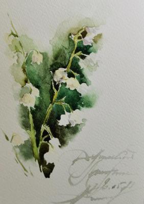 Fragrant Lily of the Valley (Watercolor Floristry). Podzhigaylo Katerina