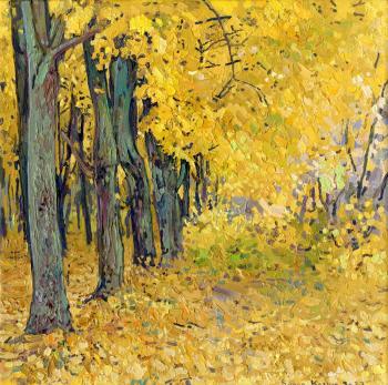 Golden maples in the park