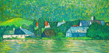 Free copy of Gustav Klimt�s painting �The City of Litzelberg on Lake Attersee�. Vlodarchik Andjei
