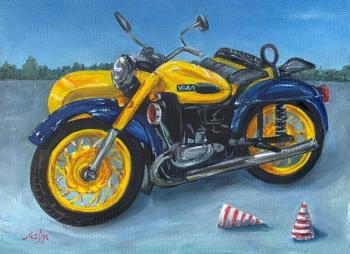 Retro motorcycle "Ural". Gromykovskaya Marina